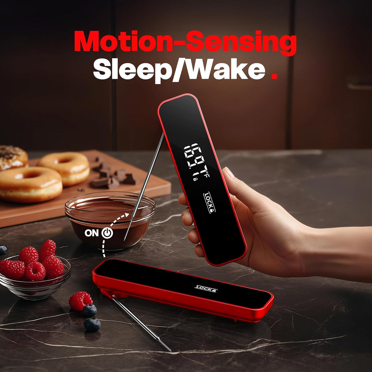 Meat Thermometer Digital, 1-2 Sec Instant Read, Grilling, Cooking, Food