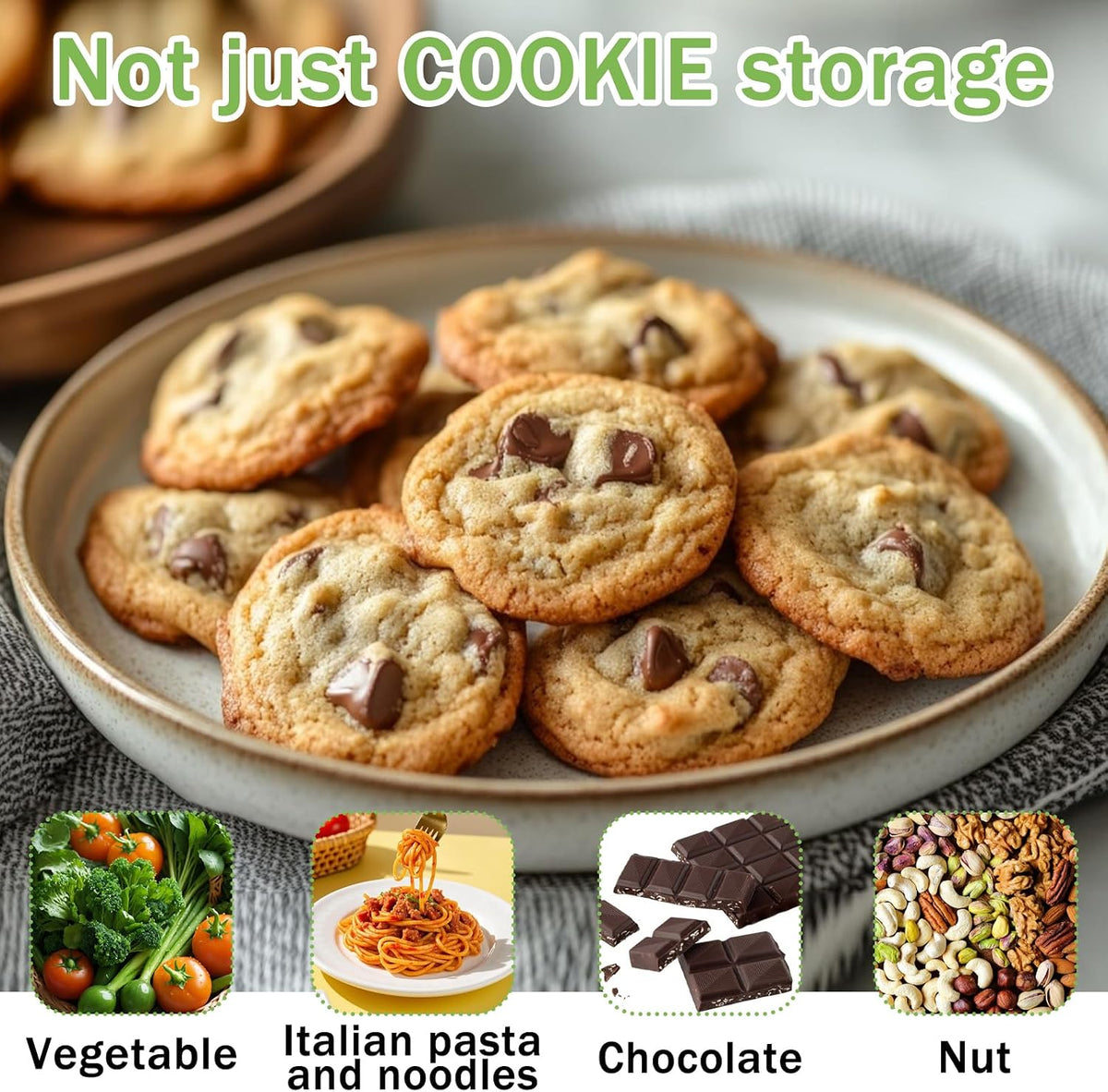 4-Tier Cookie Container with Airtight Lid and Handle Stackable Food Storage Container Dumpling Storage Box Portable Cookie Carrier for Cupcakes Desserts Wonton and Snacks
