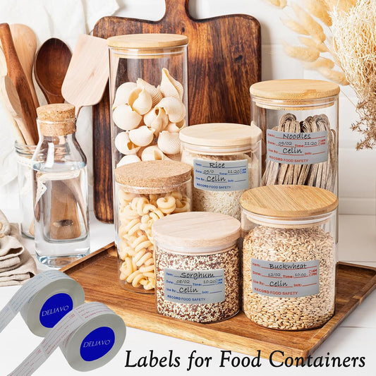 1000 Pcs Freezer Labels, 1 x 2 Inch Food Labels Stickers | Removable Labels for Food Containers, Freezer Tape Labels to Write on(2 Rolls, 2 Colors)