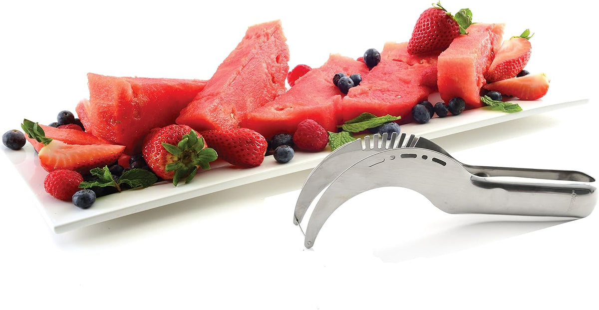 Norpro Stainless Steel Watermelon Slicer & Tong Server, 8.5″