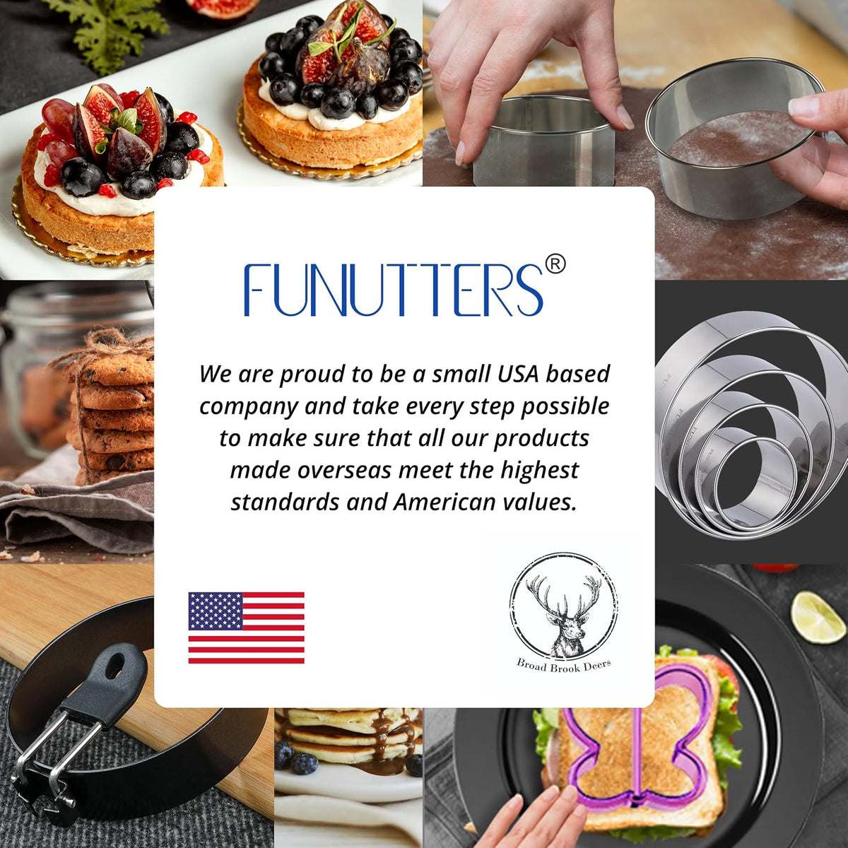 FUNUTTERS Egg Rings, 3.5'', Nonstick, Professional and Large, Stainless Steel Omelet/Egg Rings For Frying Eggs and Egg Mcmuffins, Egg Mold For Breakfast, Mini Pancakes, and Fried Eggs