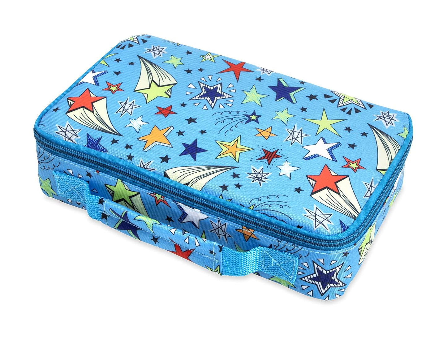 Nuby Lunchbox with Insulated Travel Bag - Bento Lunch Box - 3+ Years - Stars - Back to School Essentials