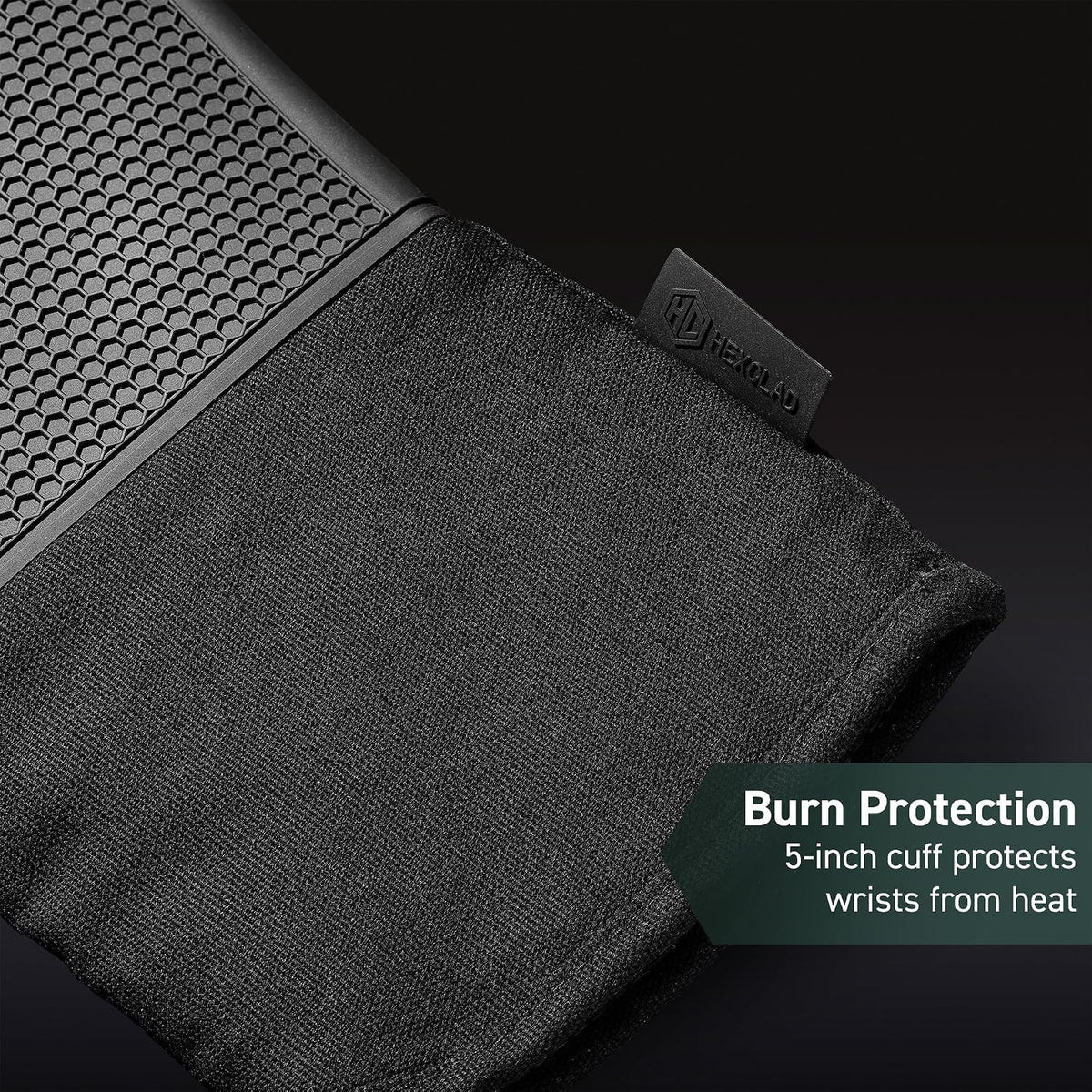 HexClad Black Set of 2 Silicone Oven Mitts, Heat Resistant to 500ºF
