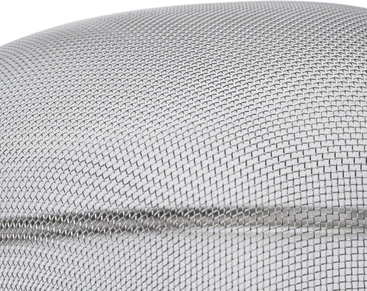 Winco Strainer with Single Fine Mesh, 8-Inch Diameter, Medium, Stainless Steel, Tan,Silver
