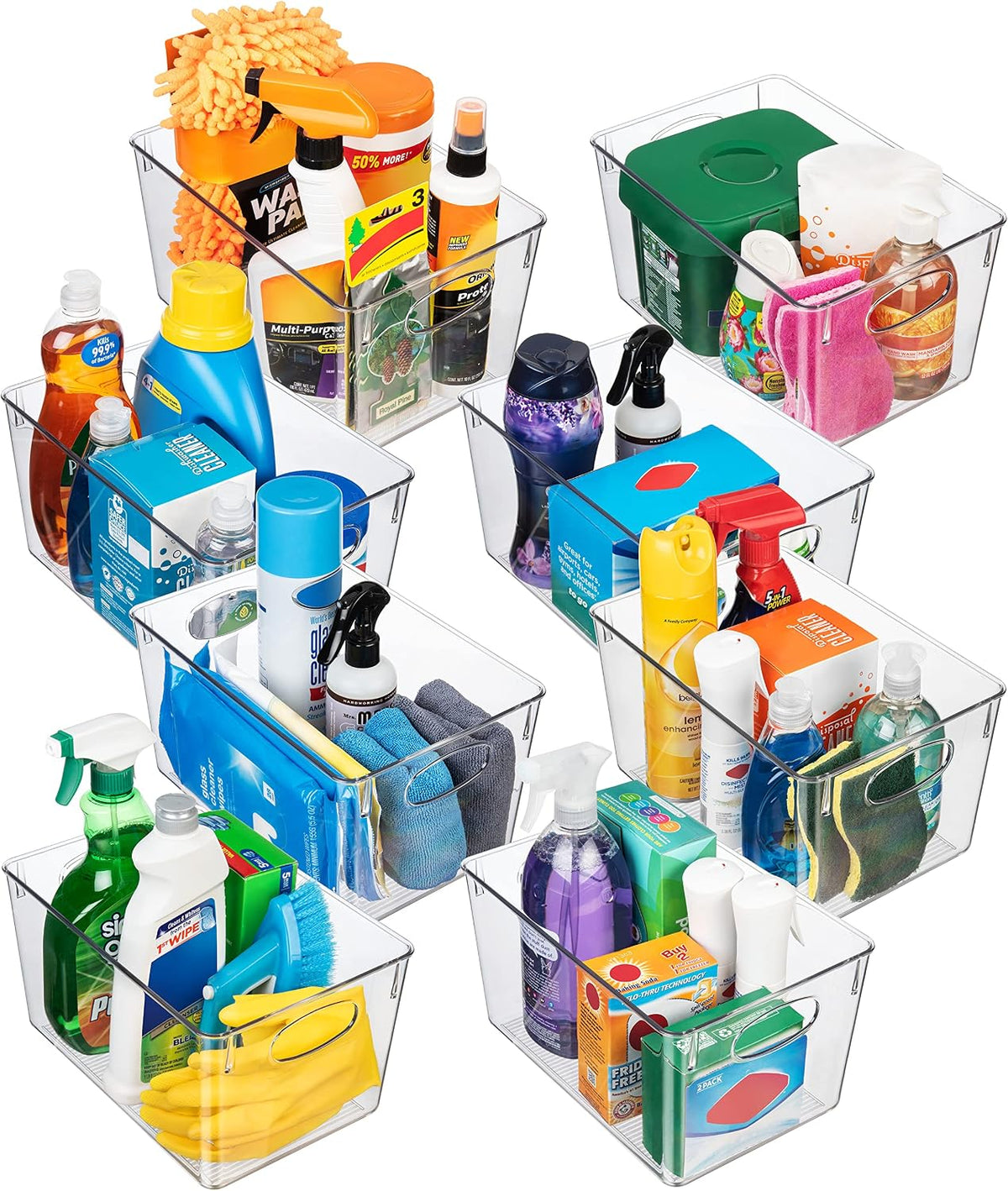 CLEARSPACE Plastic Storage Bins With lids – Perfect Kitchen Fridge Organizer, Pantry Organization, Cabinet Organizers (4 Pack)
