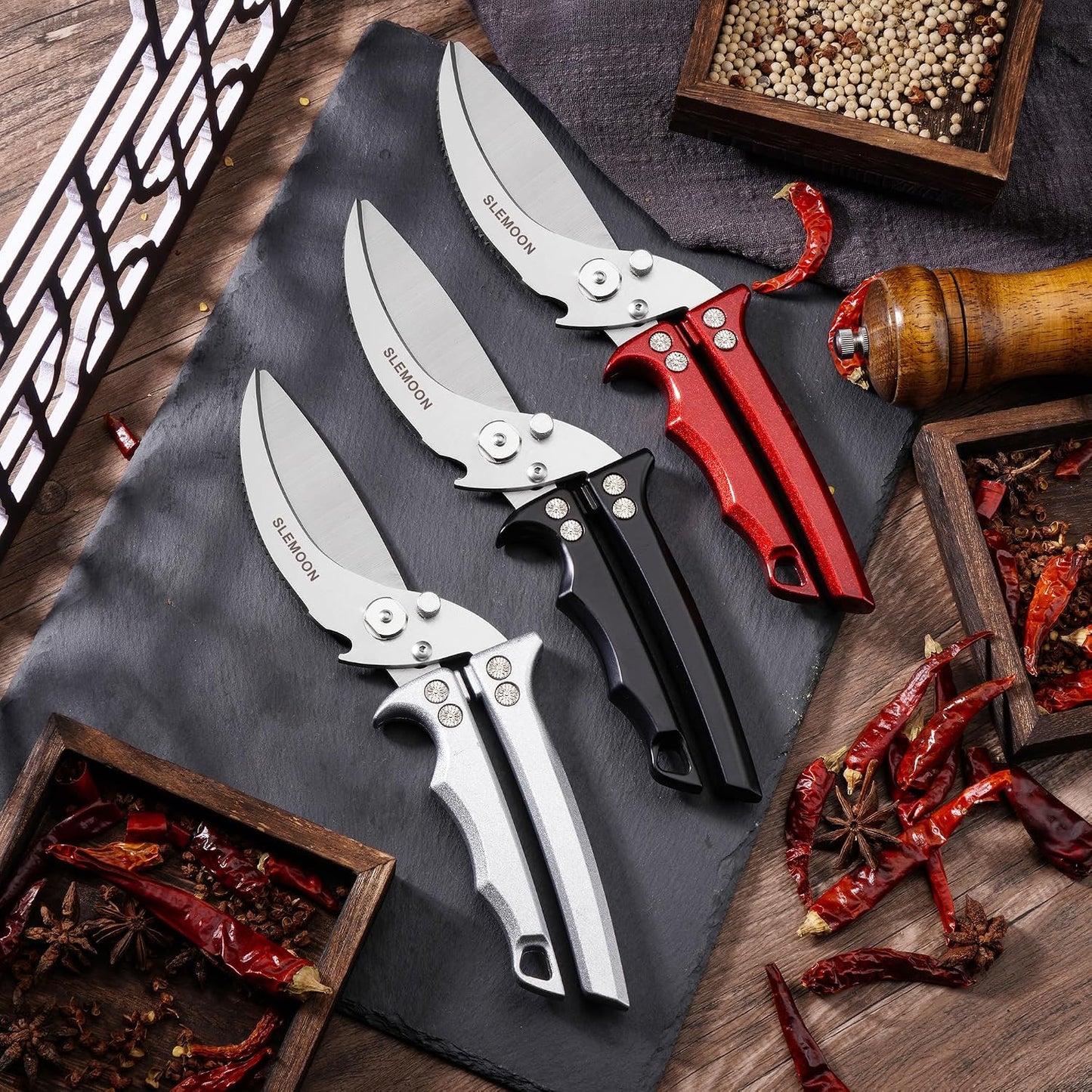 Heavy Duty Kitchen Shears for Food,Silver Kitchen Scissors | Dishwasher Safe and Food Stainless Poultry Shears for Chicken Turkey Thanksgiving,Gift Box