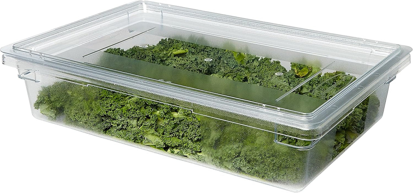 Rubbermaid Commercial Products Polycarbonate Food Storage Box/Tote, 2 Gallon, Clear, for Restaurant/Kitchen/Cafeteria