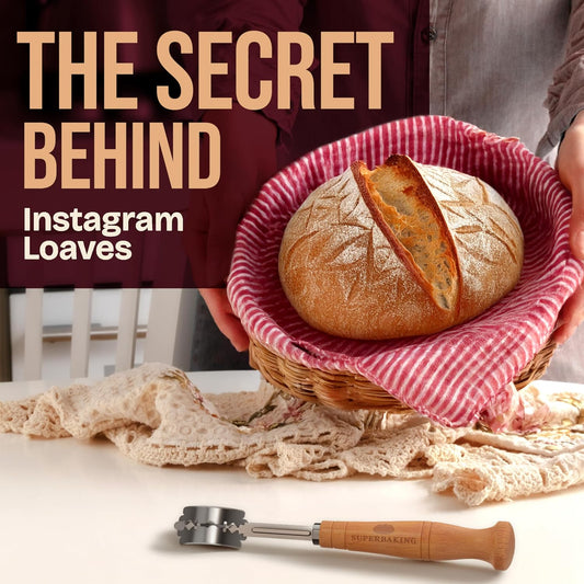 Superbaking Bread Lame with 5 Extra Blades, Classic Ergonomic Wooden Handle