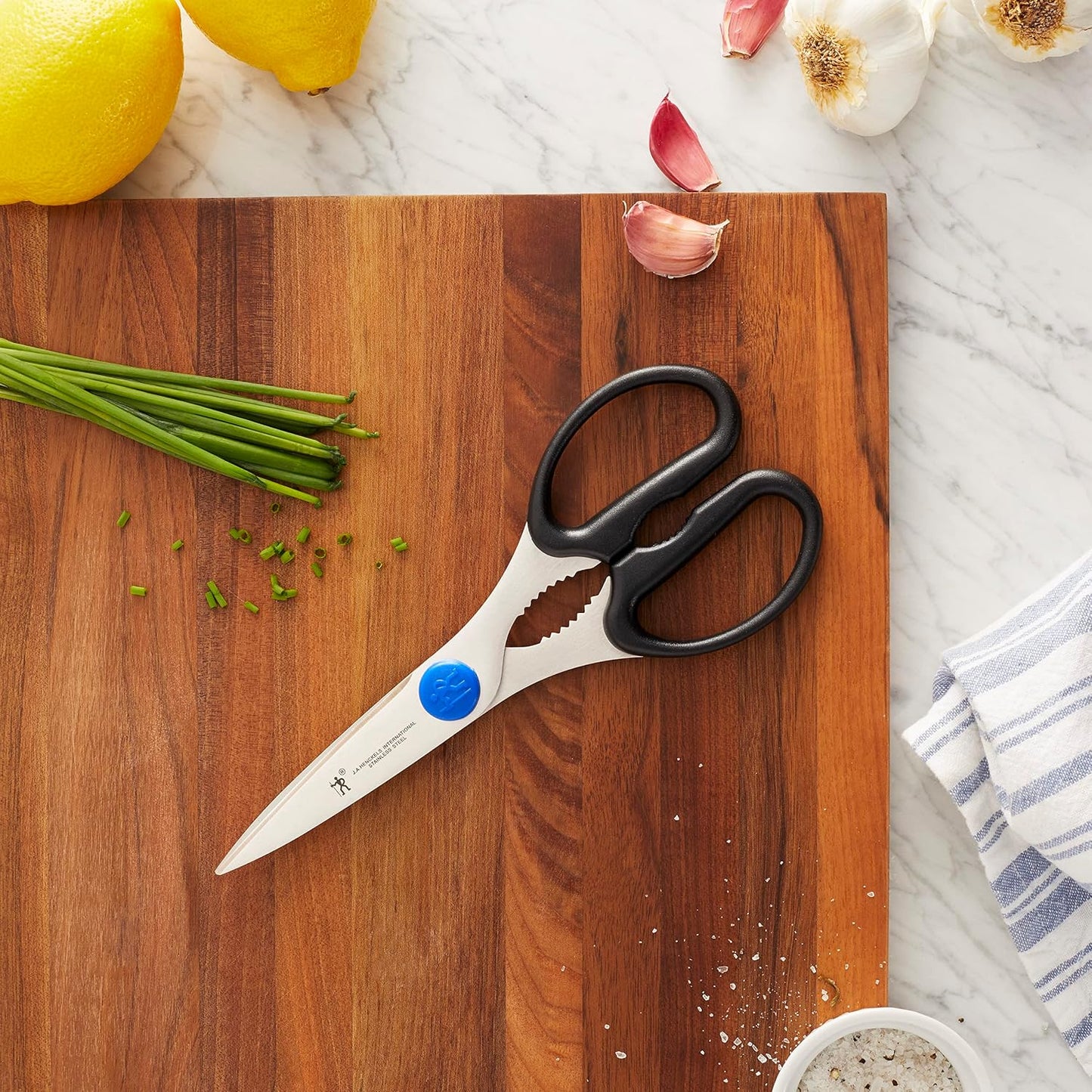 HENCKELS Kitchen Shears, Made in Japan, Kitchen Scissors, Multi-Purpose Scissors with Stainless Steel Blades, Built-In Bottle Opener & Soft Grip – Dishwasher Safe