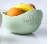 Kitchen Colander Bowl Combo Strainer for Rice, Pasta, Vegetables, Fruits (White)