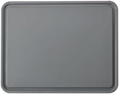 KitchenAid Classic Plastic Cutting Board with Perimeter Trench and Non Slip Edges, Dishwasher Safe, 12 inch x 18 inch, Gray
