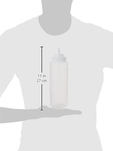Winco 12 oz Clear Plastic Squeeze Bottles, 6pk (Set of 6)