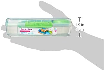 Sistema Bento Box Adult Lunch Box with 3 Compartments, 2 Removable Trays, and Salad Dressing Container, Dishwasher Safe, Color May Vary, 42 oz./1.25L Size (Pack of 4)