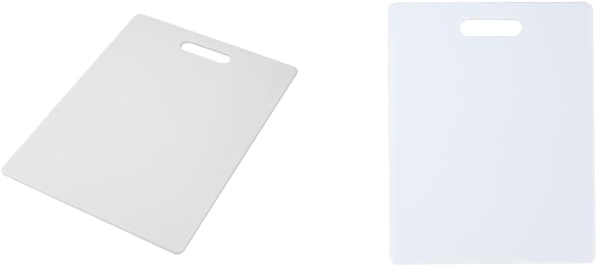 FARBERWARE Large Cutting Board, Dishwasher- Safe Plastic Chopping Board for Kitchen with Easy Grip Handle, 11in by 14in, White