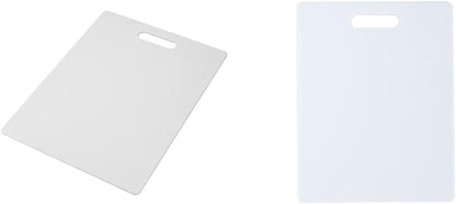 FARBERWARE Large Cutting Board, Dishwasher- Safe Plastic Chopping Board for Kitchen with Easy Grip Handle, 11in by 14in, White
