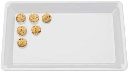4 Rectangle White Plastic Heavy Duty Serving Trays 12" x 18" Decorative Wedding & Party Platters