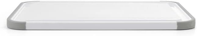 KitchenAid Classic Plastic Cutting Board with Perimeter Trench and Non Slip Edges, Dishwasher Safe, 12 inch x 18 inch, Gray