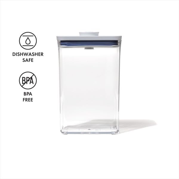 OXO Good Grips POP Container – Airtight 1.7 Qt for Coffee and More Food Storage, Rectangle, Clear
