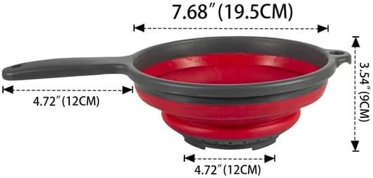 Collapsible Colander with Handle Space Saving Silicone Folding Strainer Blue