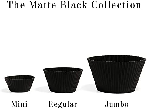 The Silicone Kitchen Reusable Silicone Bento Baking Cup, Non-Toxic, BPA Free, Dishwasher Safe Bento Box Accessories Lunch Box Dividers, Square and Rectangle, 24 Pack, Matte Black