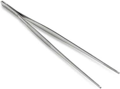Sur La Table Stainless Steel Tweezer Tongs – 12" Precision Kitchen Tool for Plating, Tossing & Grilling, Lightweight & Durable with Comfortable Grip, Professional Chef Quality