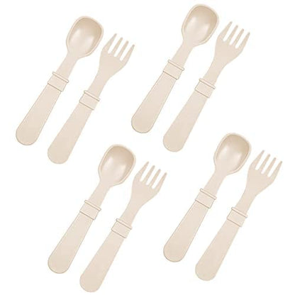Re-Play Toddler Forks and Spoons Set - 4x4 Utensils Set for Kids - Dishwasher and Microwave Safe - Made in USA - Set of 8-5.8" x 1.2" x 0.2" - Princess