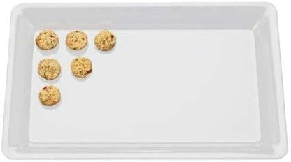 4 Rectangle White Plastic Heavy Duty Serving Trays 12" x 18" Decorative Wedding & Party Platters
