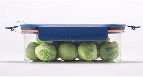 LocknLock LBF404RS5N Bisfree Modular Plus Food Storage Containers for Lunch, Meal Prep, Stackable, BPA-Free, Leakproof, Microwave, Dishwasher, Freezer-Safe, 10 Pieces, 5 Boxes and 5 Lids, Navy, 910ml