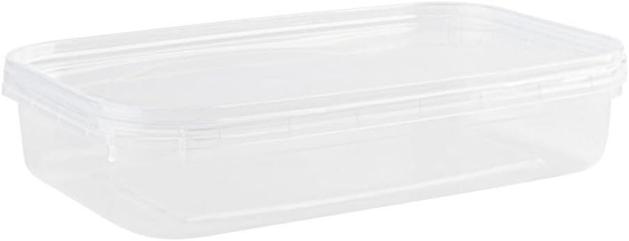 16 oz Rectangular Clear Food Storage Containers with Lids - Stackable, Tamper Proof, BPA Free, Recyclable, Space Saver, Airtight Container, Kitchen Storage, Meal Prep, Take Out, Deli Container (10)