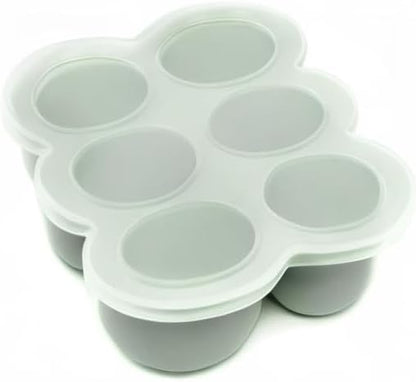 WeeSprout Silicone Freezer Tray with Clip on Lid Perfect Food Storage Container for Homemade Baby Food, Vegetable, Fruit Purees, and Breast Milk (Bright Blue, Six 3 Ounce Sections)