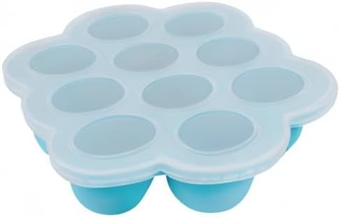 WeeSprout Silicone Freezer Tray with Clip on Lid Perfect Food Storage Container for Homemade Baby Food, Vegetable, Fruit Purees, and Breast Milk (Bright Blue, Six 3 Ounce Sections)
