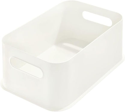 iDesign Eco BPA-Free Recycled Plastic 11.9" Medium Storage Bin with Handles, Coconut