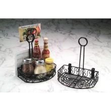 American Metalcraft CRL86 Wrought Iron Semi-Round Condiment Caddy w/Leaf Design