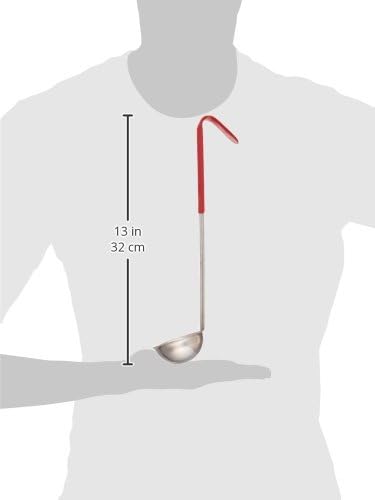Winco 1/2 oz Red Stainless Steel Ladle