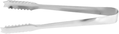 Ice Tongs, Serving Tongs Bar Sugar Stainless Steel Biscuit Buffet Grill Kitchen Edition Clamp Tool Heat Non Slip Grip Glossy Silver For Baking Pastry Salad BBQ Cooking