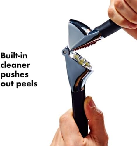 OXO Good Grips Garlic Press, Easy to squeeze & Self Cleaning Tool, Black