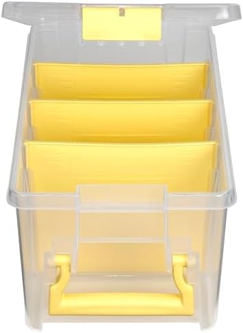 ArtBin Semi Satchel Portable Craft Organizer with 3 Dividers - Clear Plastic Storage Case for Art & Craft Supplies