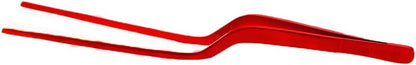 8 Inch Red Stainless Steel Precision Kitchen Culinary Offset Tweezer Tongs (red)