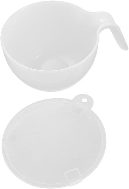 Pokinge Classic Plastic Mixing Bowls with Handle And Lid, Cream Coloring Mixing Bowl Icing Mixing Circular Distribution Bowl Baking Tool