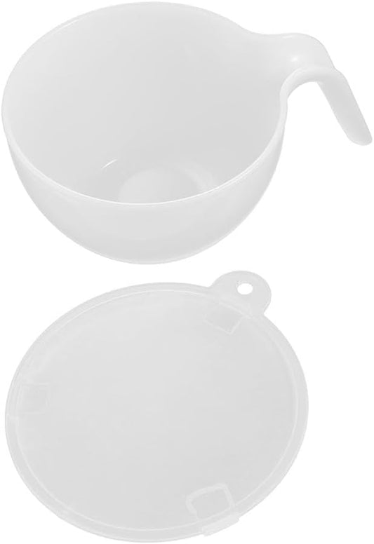 Pokinge Classic Plastic Mixing Bowls with Handle And Lid, Cream Coloring Mixing Bowl Icing Mixing Circular Distribution Bowl Baking Tool