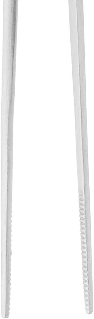 Mercer Culinary 18-8 Stainless Steel Chef Plating Tongs, Offset Tip, 6-1/2 Inch
