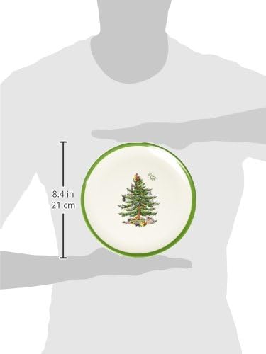 Spode Christmas Tree Melamine Chip and Dip | 14 Inch Serving Platter for Cheese, Appetizers, Chips, Salsa and more, Made of Melamine perfect for Hosting Indoors and Outdoors | Dishwasher safe