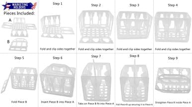 Marketing Holders Condiment Caddy Six Pack Soda Beer Coffee Hot or Cold Beverage Slotted Compartment Beverage Caddie BBQ Bar Water Outdoor Tailgating Carrier Plastic Carry Station