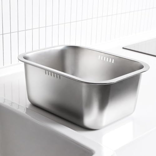 WAGENSTEIGER Portable Stainless Steel Washing-Up Bowl 10L (2.64 Gal), Large Multipurpose Dishpan for Kitchen Sink, Camping & Outdoor Dish Tub (Washing-Up Bowl)