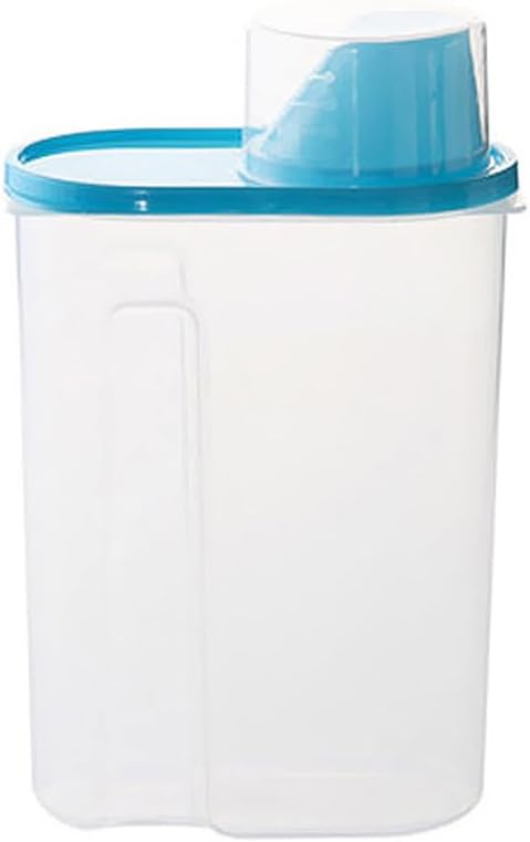 Wakauto Clear Cereal Container with Pour Spout and Measuring Cup Airtight Watertight Food Storage Container for Rice Grain Oatmeal Sugar Nuts Beans 8.26 X 6.29 X 3.14 in