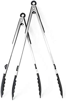 Kona 17-in Stainless Steel Locking Grill Tongs, Heavy-Duty, Set of 2
