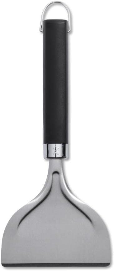Weber Stainless Steel Griddle Scraper – Non‑Slip Easy‑Grip Handle with Hang Loop for Efficient Grease & Grime Removal, Dishwasher Safe
