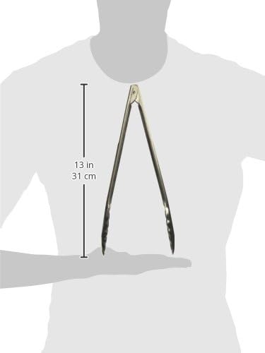 Winco Stainless Steel, Coiled Spring Utility Tong Heavyweight, 12-Inch, Medium