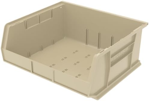 Akro-Mils 30250 AkroBins Plastic Storage Bins, Space-Saving Stackable Bins for Garage, Pantry, Craft Organization, 15" x 16" x 7", Black, 6-Pack