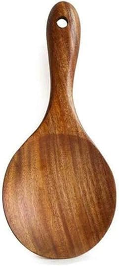 Natural Wooden Rice Spoon Non-stick Rice Paddle Rice Scooper Rice Serving Spoon Rice Spatula for Rice Potato Salads,Wooden Serving Spoons 7 inch Serving Utensils for Kitchen and Dining